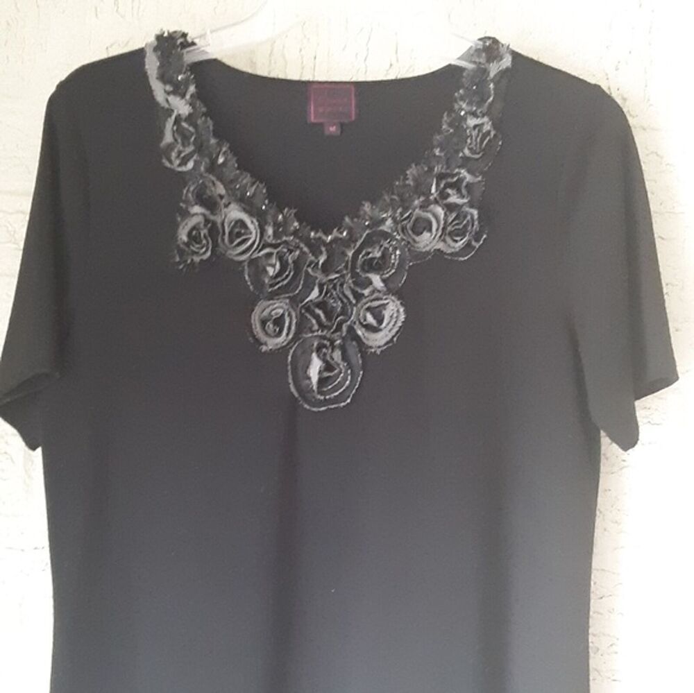 Roses Neckline Detail Size Medium Blouse Colour Works Boho Cottage Fairy Flower